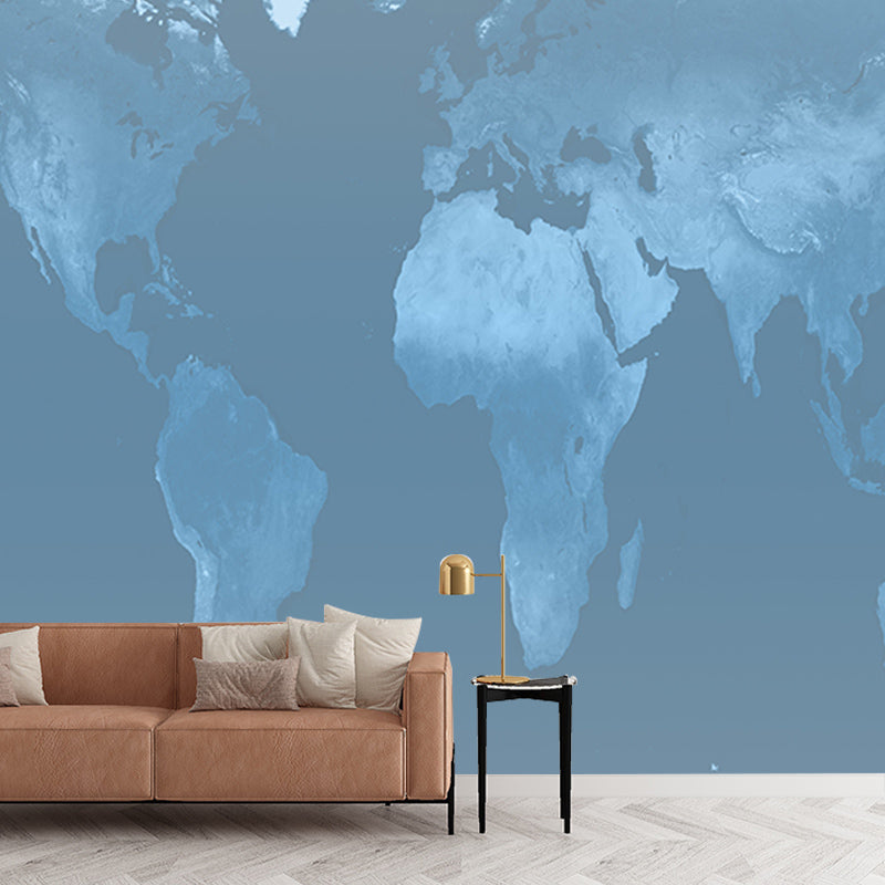 Map Illustration Mural Decal Eco-friendly Wallpaper for Meeting Room Bedroom