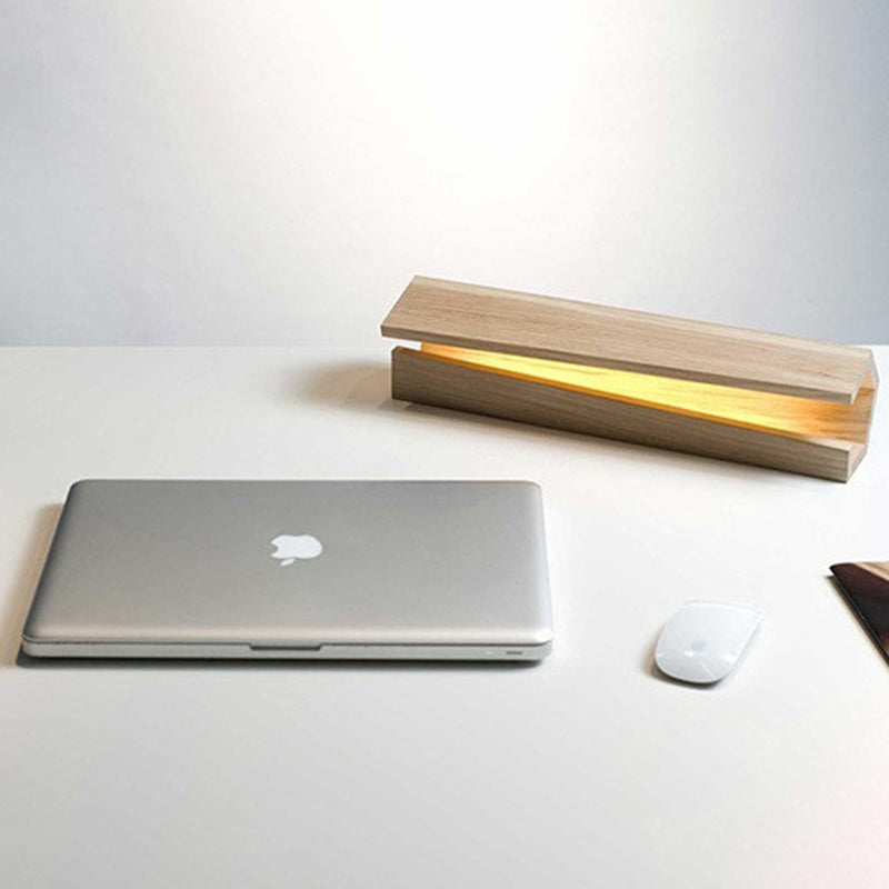 Modernisme ombré Éclairage en bois LED Small de bureau lampe en beige pour le salon