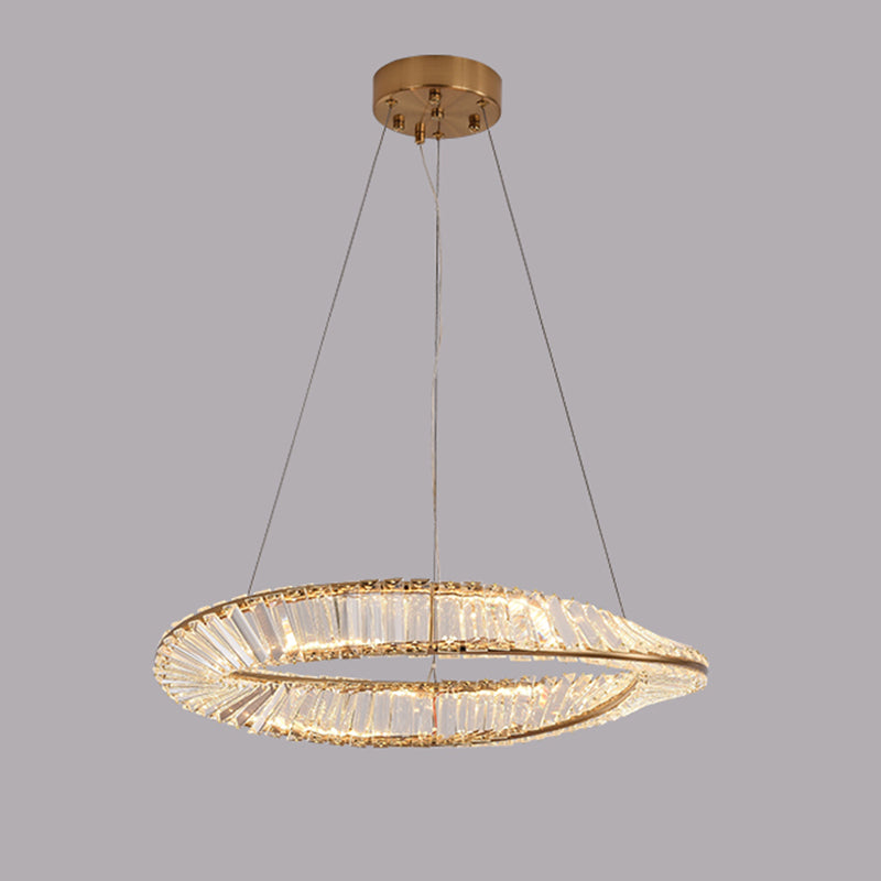 Contemporary Luxury LED Pendant Light Crystal Circular Chandelier for Dining Room
