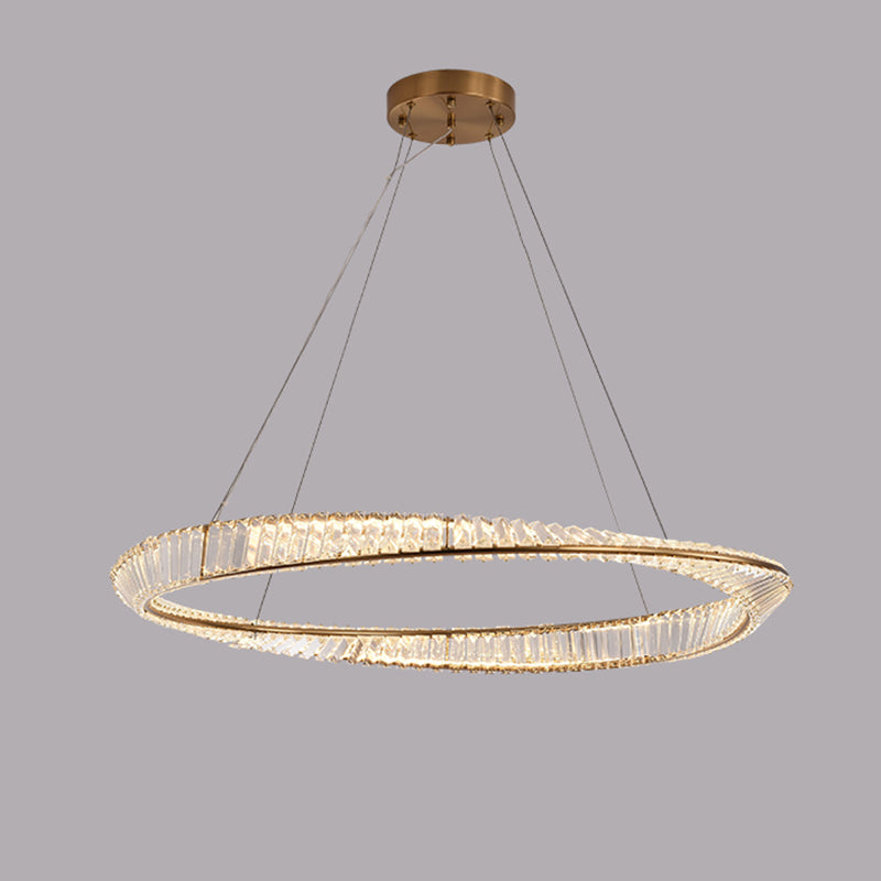 Contemporary Luxury LED Pendant Light Crystal Circular Chandelier for Dining Room