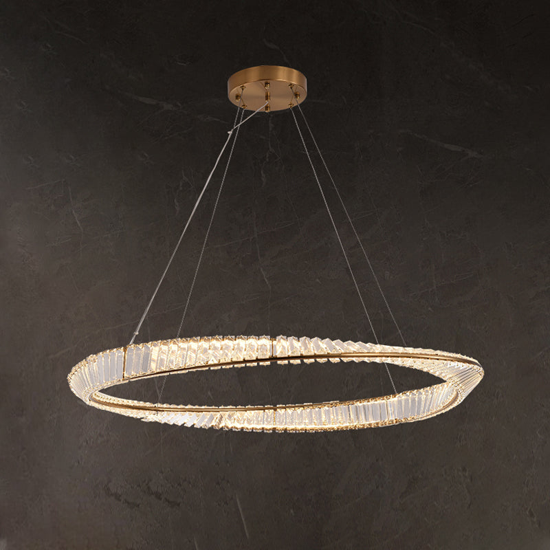 Contemporary Luxury LED Pendant Light Crystal Circular Chandelier for Dining Room