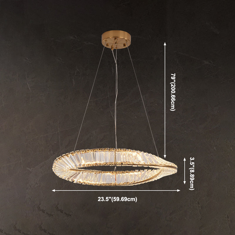 Contemporary Luxury LED Pendant Light Crystal Circular Chandelier for Dining Room