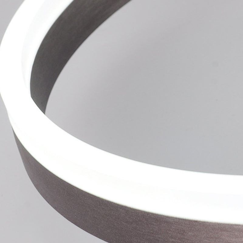 Lámpara de techo LED con forma de anillo, montaje empotrado de 2 luces de aluminio moderno para dormitorio