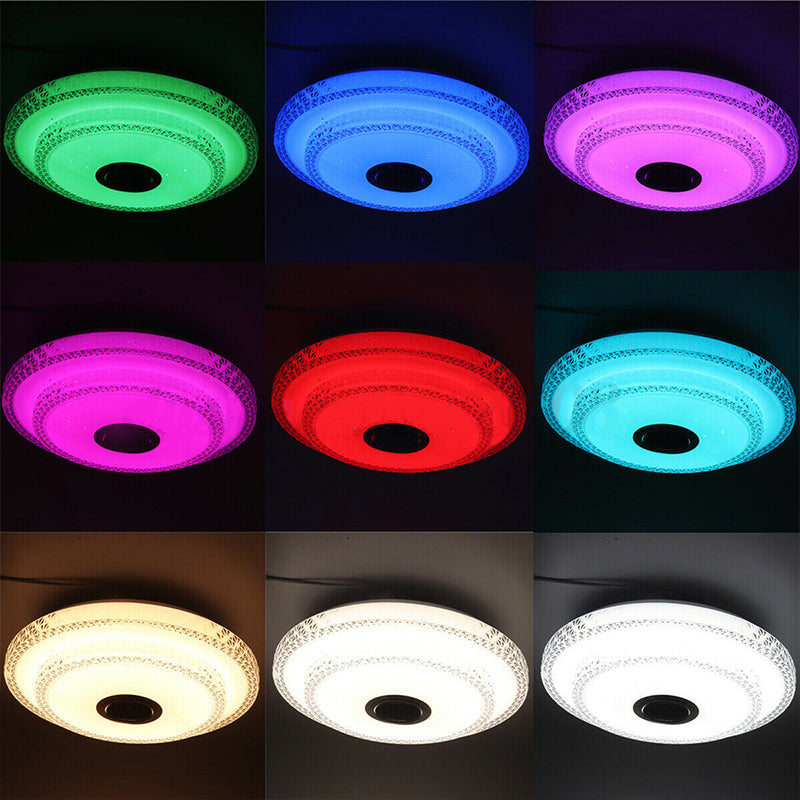 Lámpara de techo inteligente de forma redonda, hierro moderno, 1 luz, montaje empotrado para dormitorio