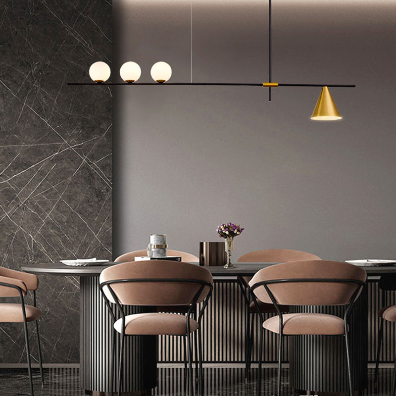 Contemporary Style Spherical Shape Island Lighting Glass Island Lighting Fixtures