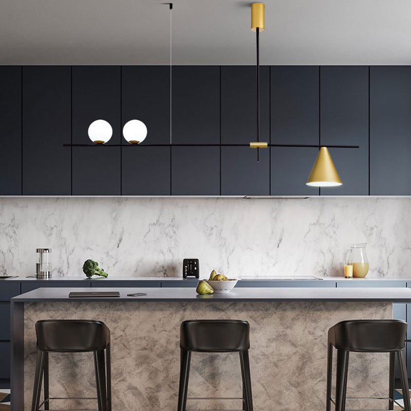 Contemporary Style Spherical Shape Island Lighting Glass Island Lighting Fixtures