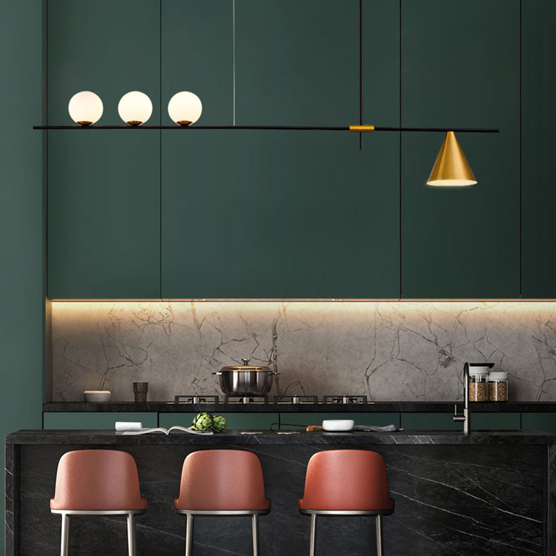 Contemporary Style Spherical Shape Island Lighting Glass Island Lighting Fixtures