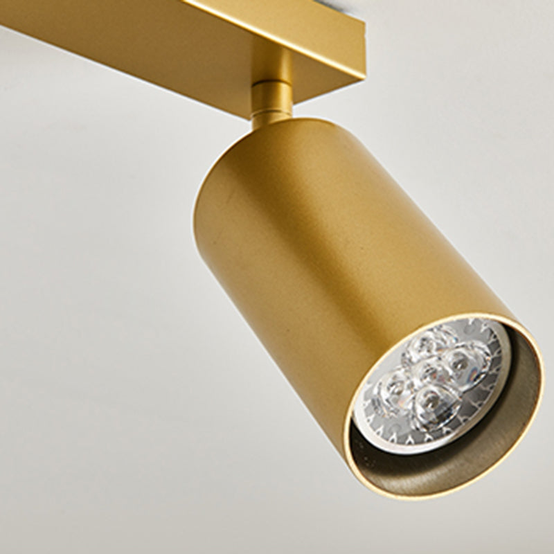 3 Light Cylinder Island Light Modern Metal Island Light Fixture in Gold