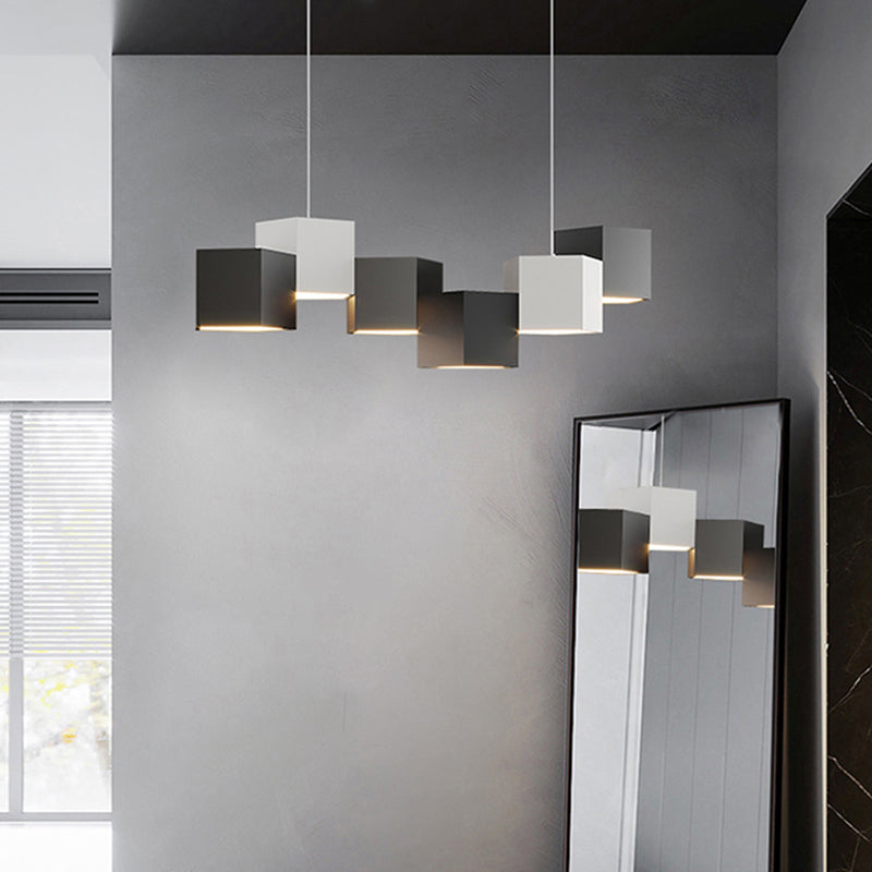 Modern Style Geometry Shape Island Lights Metal 6 Light Island Lighting