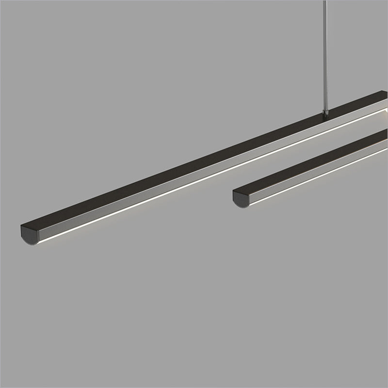 2 Light Linear Island Lights Contemporary Metal Island Pendants for Kitchen