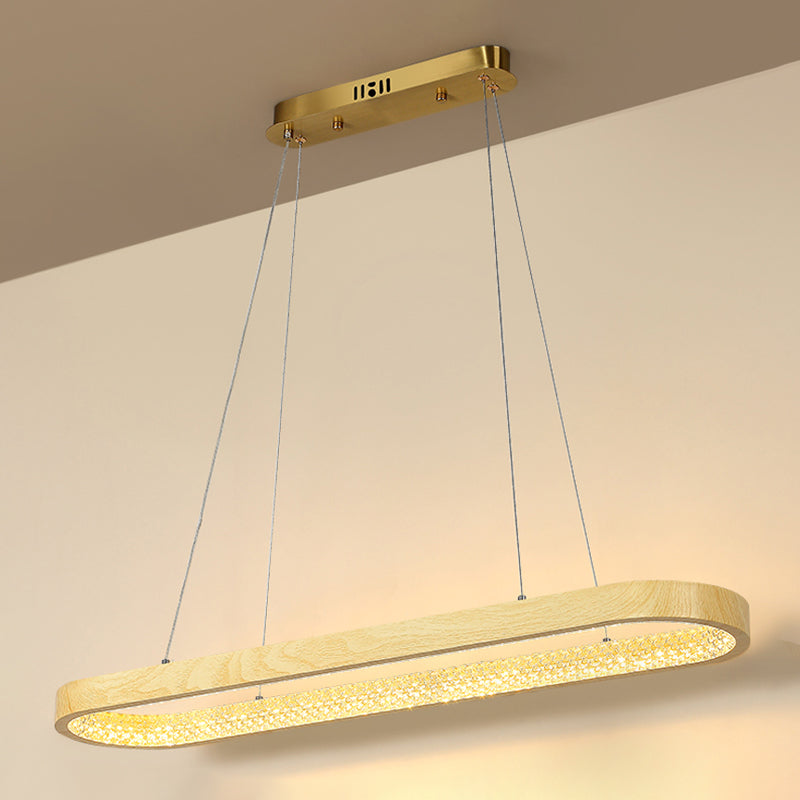 1 Light Oval Island Lights Contemporary Metal Island Pendants for Kitchen