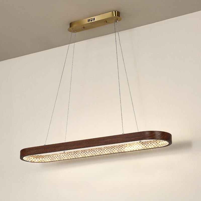 1 Light Oval Island Lights Contemporary Metal Island Pendants for Kitchen