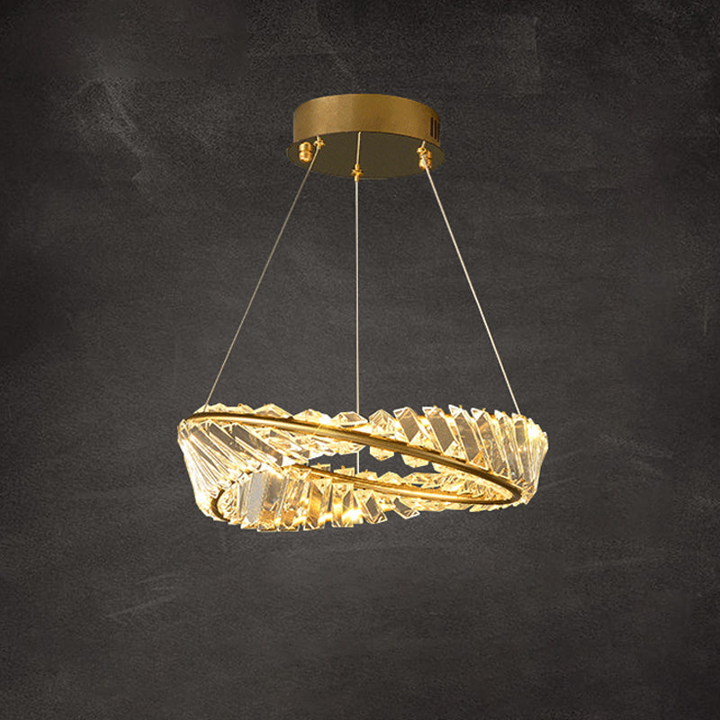 Modern Creative LED Pendant Light Crystal Circular Chandelier for Living Room