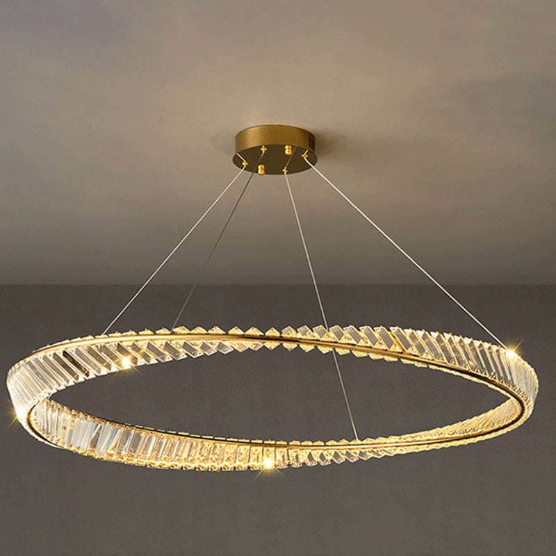 Modern Creative LED Pendant Light Crystal Circular Chandelier for Living Room