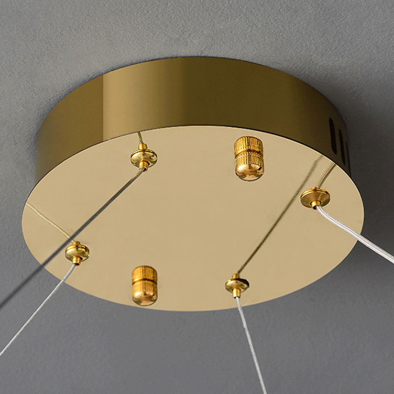 Modern Creative LED Pendant Light Crystal Circular Chandelier for Living Room