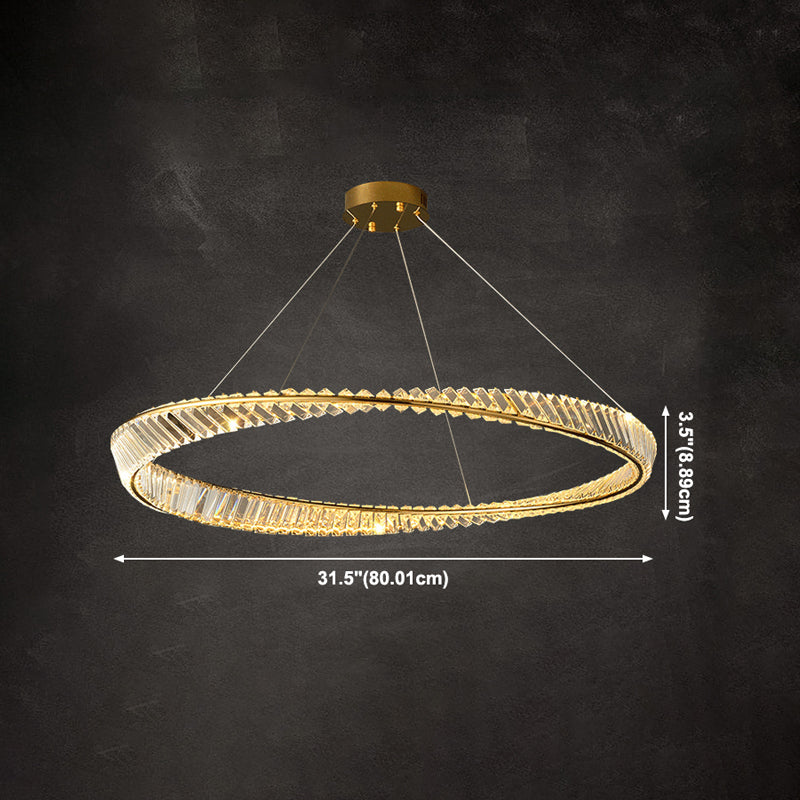 Modern Creative LED Pendant Light Crystal Circular Chandelier for Living Room