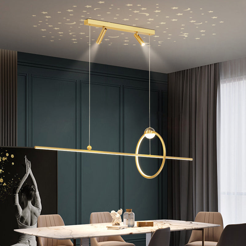 5 lumières de l'île géométrique légère idées d'éclairage de l'île métallique contemporaine