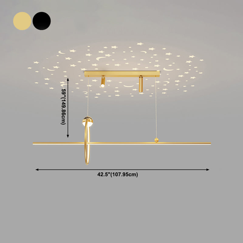 5 lumières de l'île géométrique légère idées d'éclairage de l'île métallique contemporaine