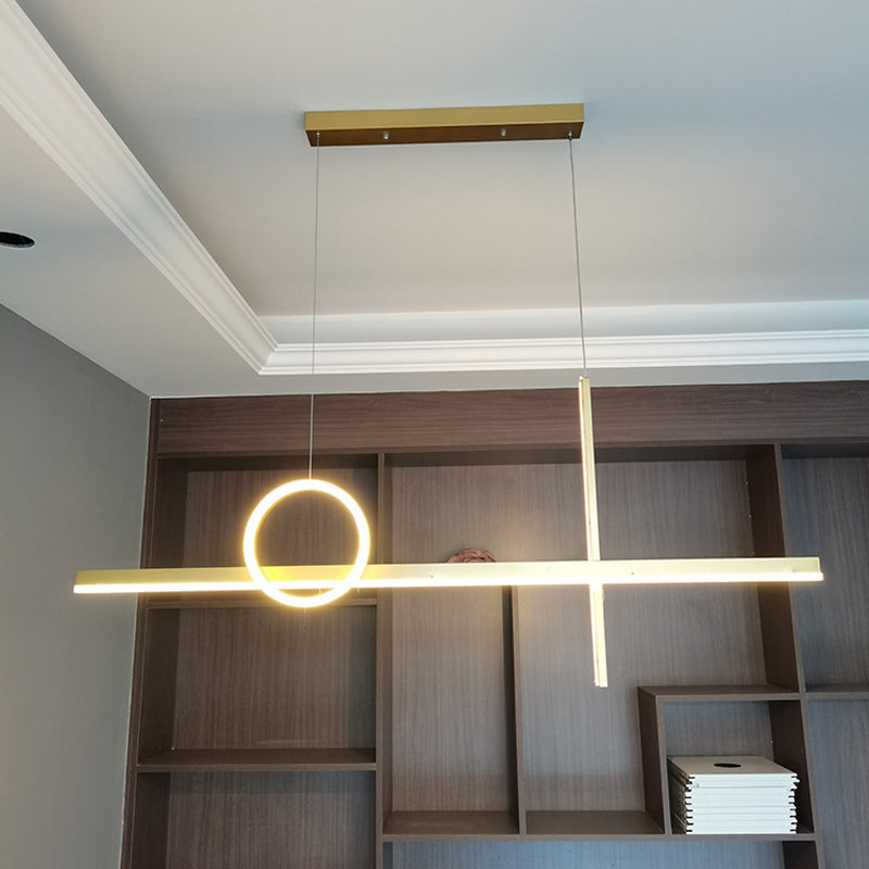 3 luces de isla lineal ligera Ideas de iluminación de isla de metal contemporánea para cocina