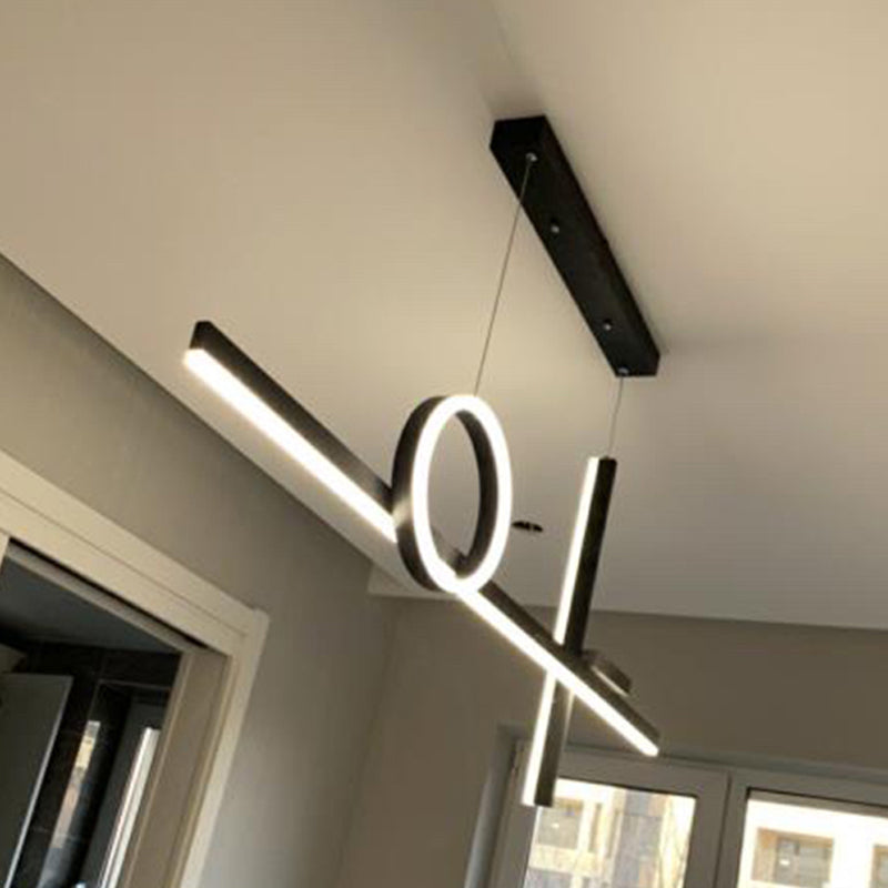 3 luces de isla lineal ligera Ideas de iluminación de isla de metal contemporánea para cocina