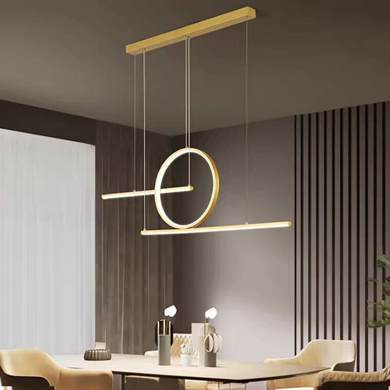 3 Light Linear Island Lights Contemporary Metal Island Light Fixture for Kitchen