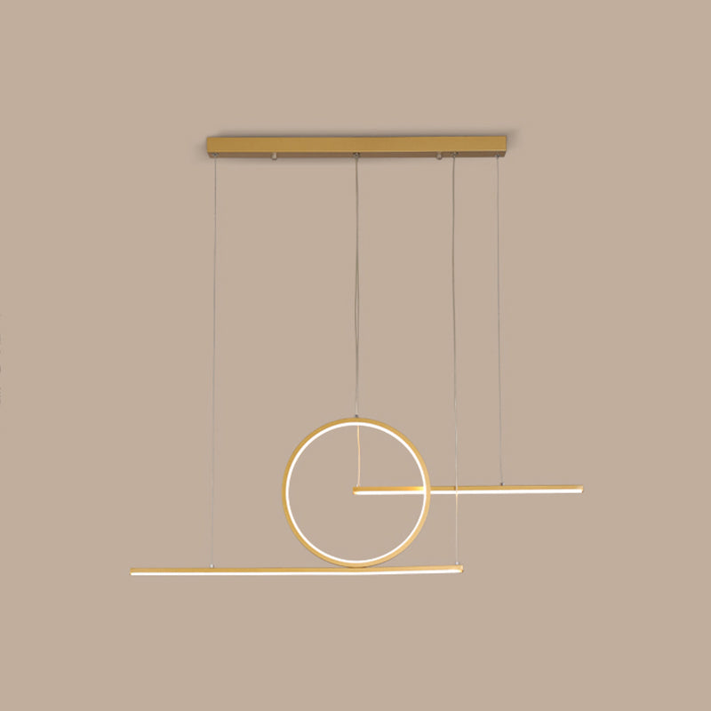 3 Light Linear Island Lights Contemporary Metal Island Light Fixture for Kitchen