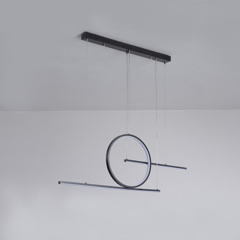 3 Light Linear Island Lights Contemporary Metal Island Light Fixture for Kitchen