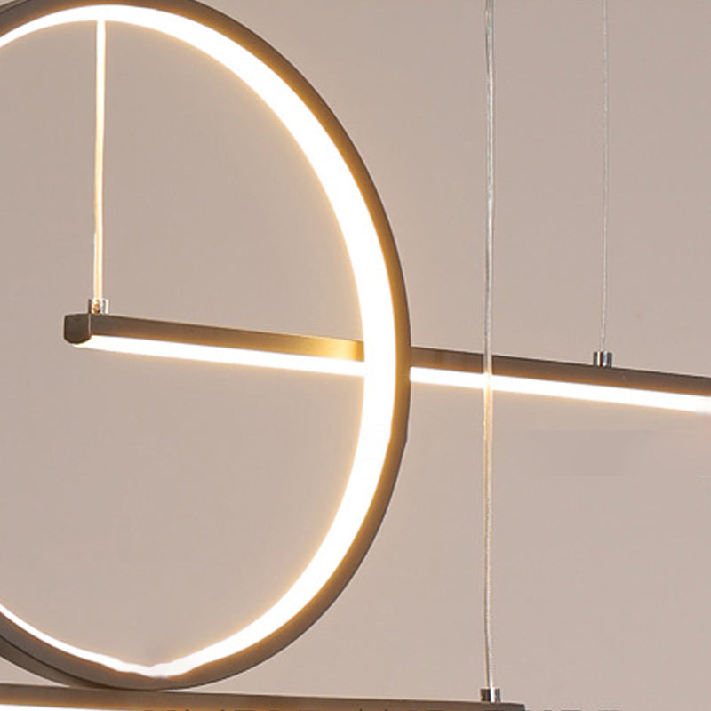 3 Light Linear Island Lights Contemporary Metal Island Light Fixture for Kitchen