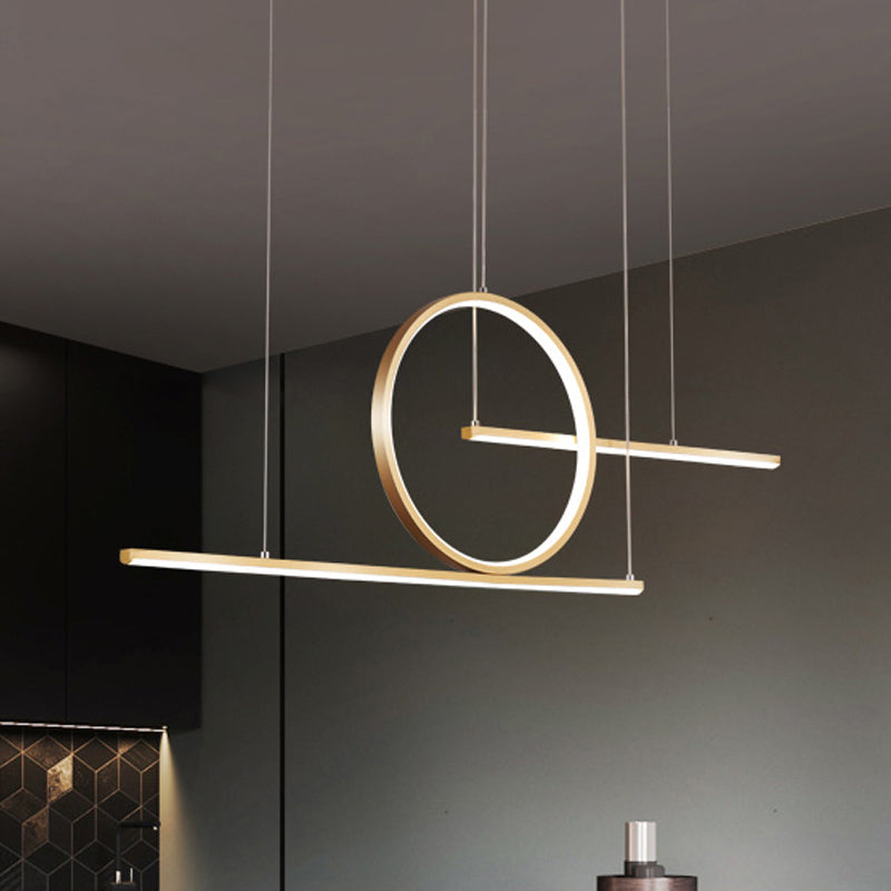 3 Light Linear Island Lights Contemporary Metal Island Light Fixture for Kitchen