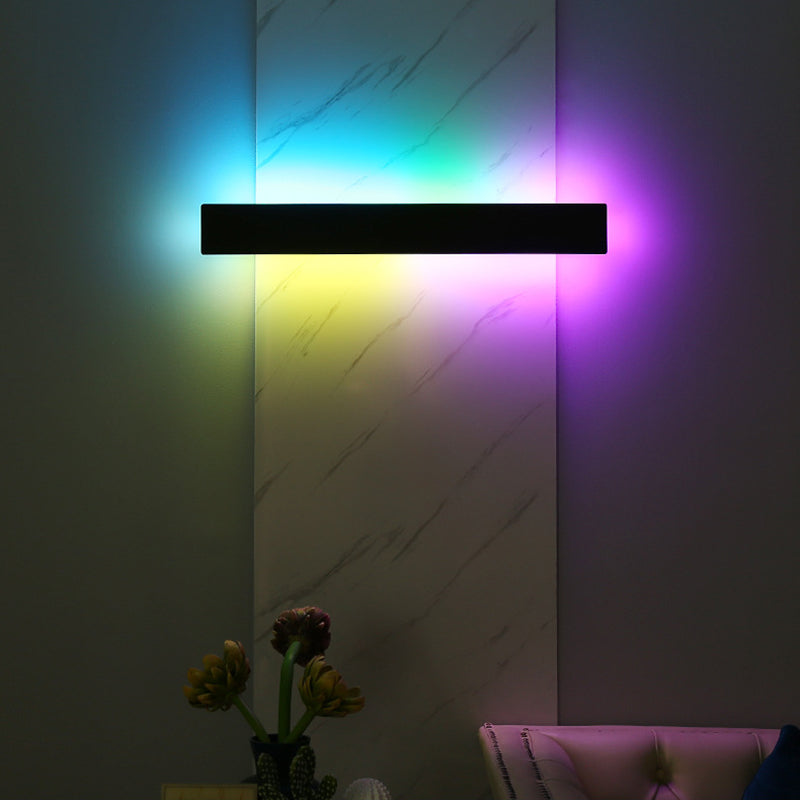 Modern Style Rectangular LED Wall Lamps Metal 1-Light Wall Lighting Ideas