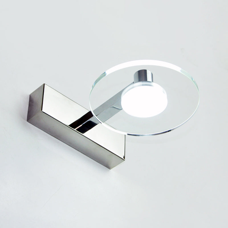 Modern Style Round LED Wall Lamp Crystal 1 Light Mirror Wall Lighting Ideas
