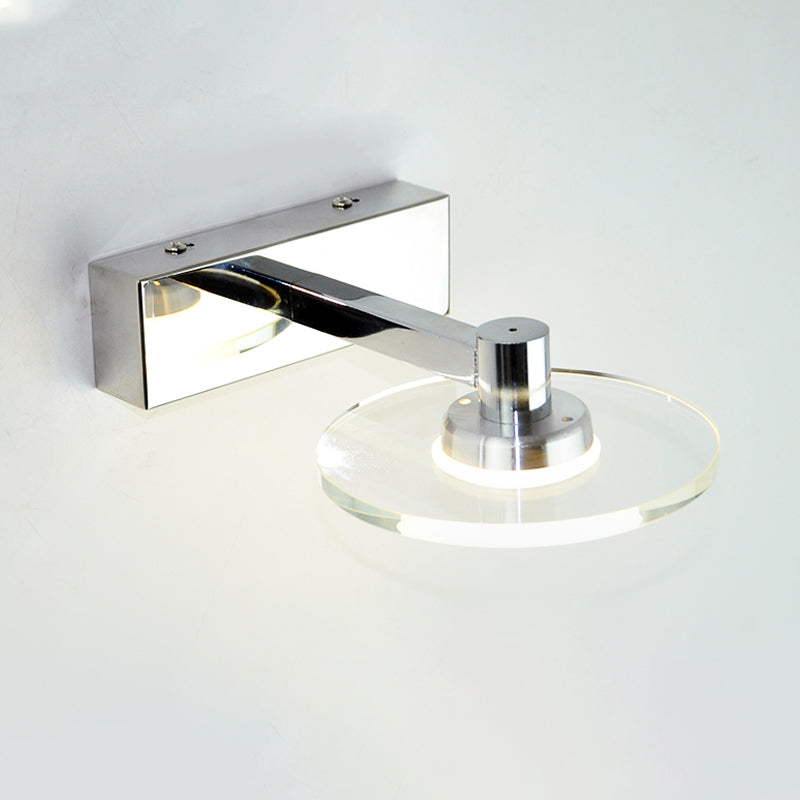 Modern Style Round LED Wall Lamp Crystal 1 Light Mirror Wall Lighting Ideas