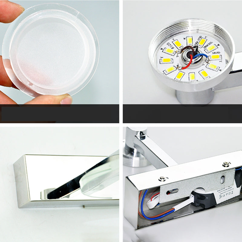 Modern Style Round LED Wall Lamp Crystal 1 Light Mirror Wall Lighting Ideas