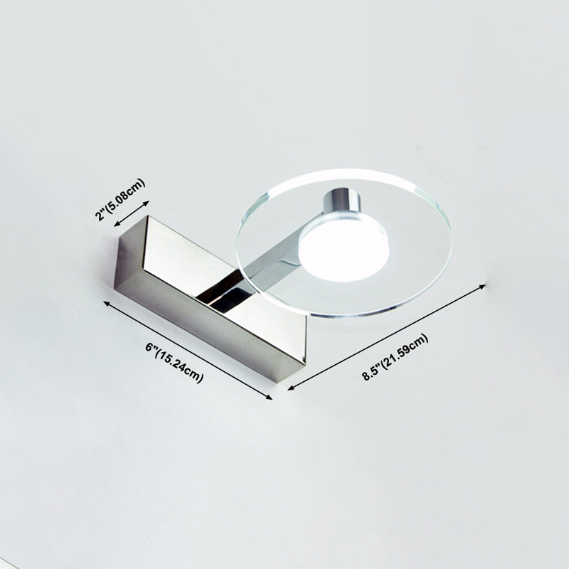 Modern Style Round LED Wall Lamp Crystal 1 Light Mirror Wall Lighting Ideas