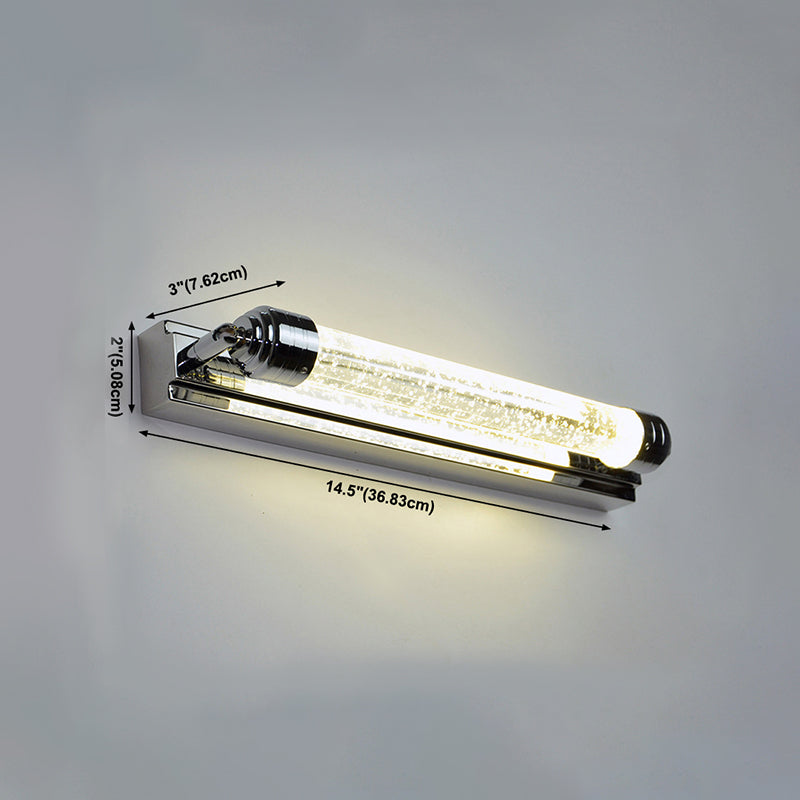 Sombra lineal de 1 luces mate de pared moderno espejo de cristal espejo de la pared lámpara de montaje en plata