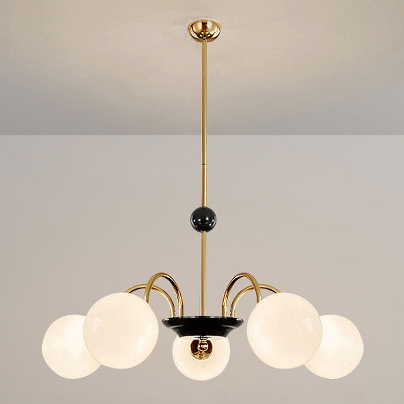 Contemporary Style Spherical Shape Chandelier Lights Glass Chandelier Lighting in Silver