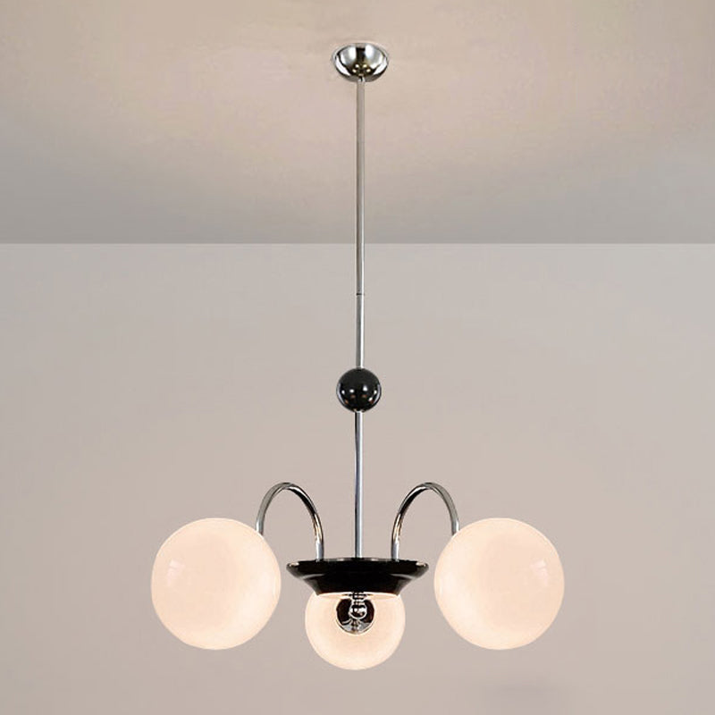 Contemporary Style Spherical Shape Chandelier Lights Glass Chandelier Lighting in Silver