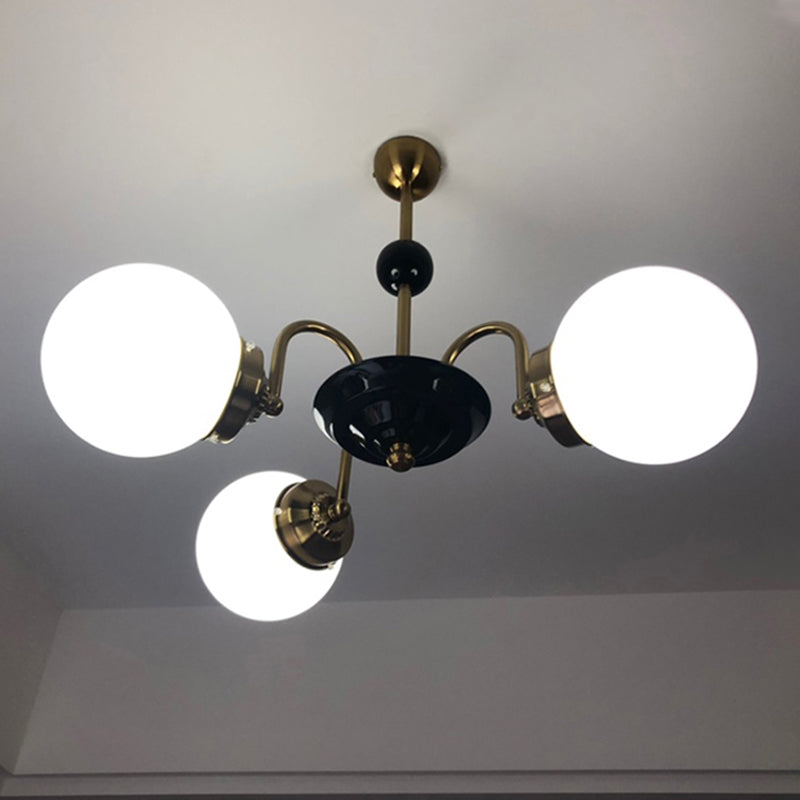 Contemporary Style Spherical Shape Chandelier Lights Glass Chandelier Lighting in Silver