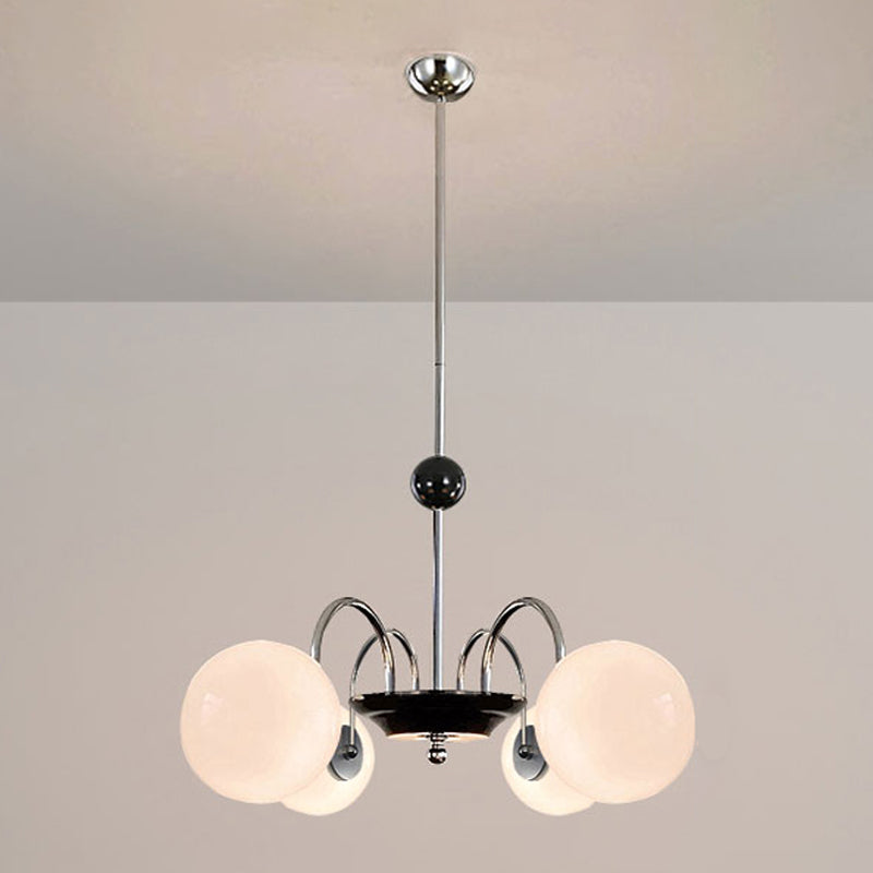 Contemporary Style Spherical Shape Chandelier Lights Glass Chandelier Lighting in Silver