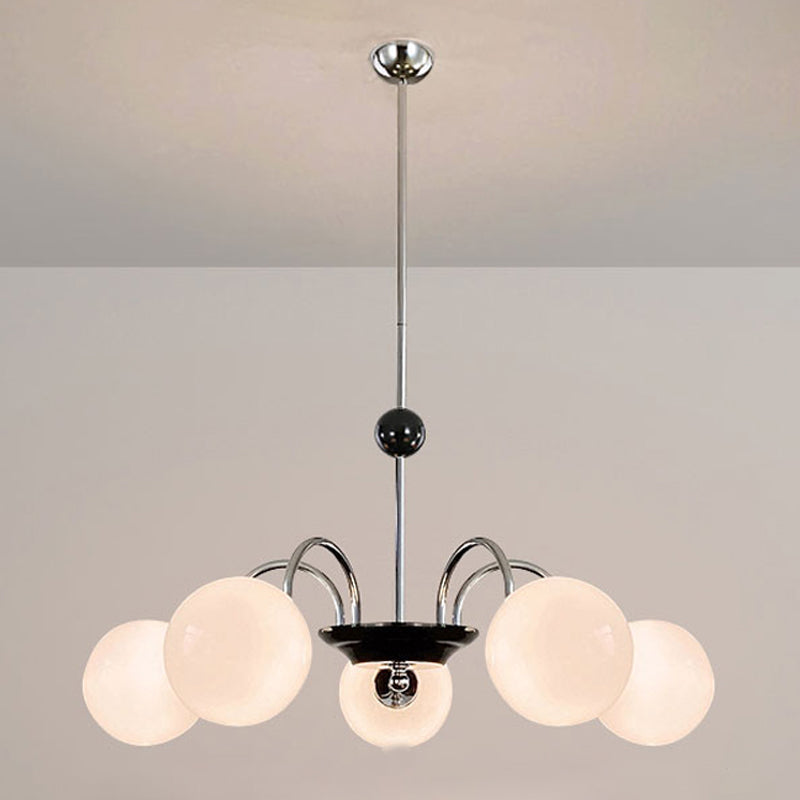Contemporary Style Spherical Shape Chandelier Lights Glass Chandelier Lighting in Silver