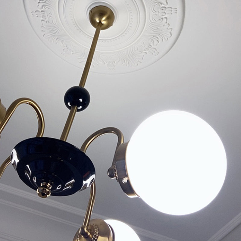 Contemporary Style Spherical Shape Chandelier Lights Glass Chandelier Lighting in Silver