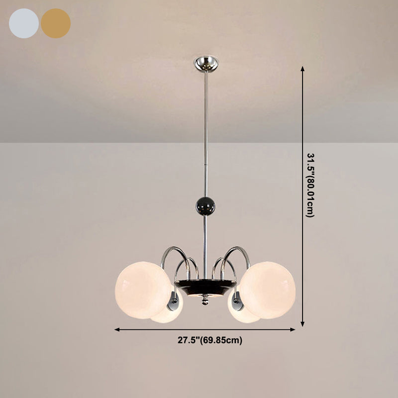 Contemporary Style Spherical Shape Chandelier Lights Glass Chandelier Lighting in Silver