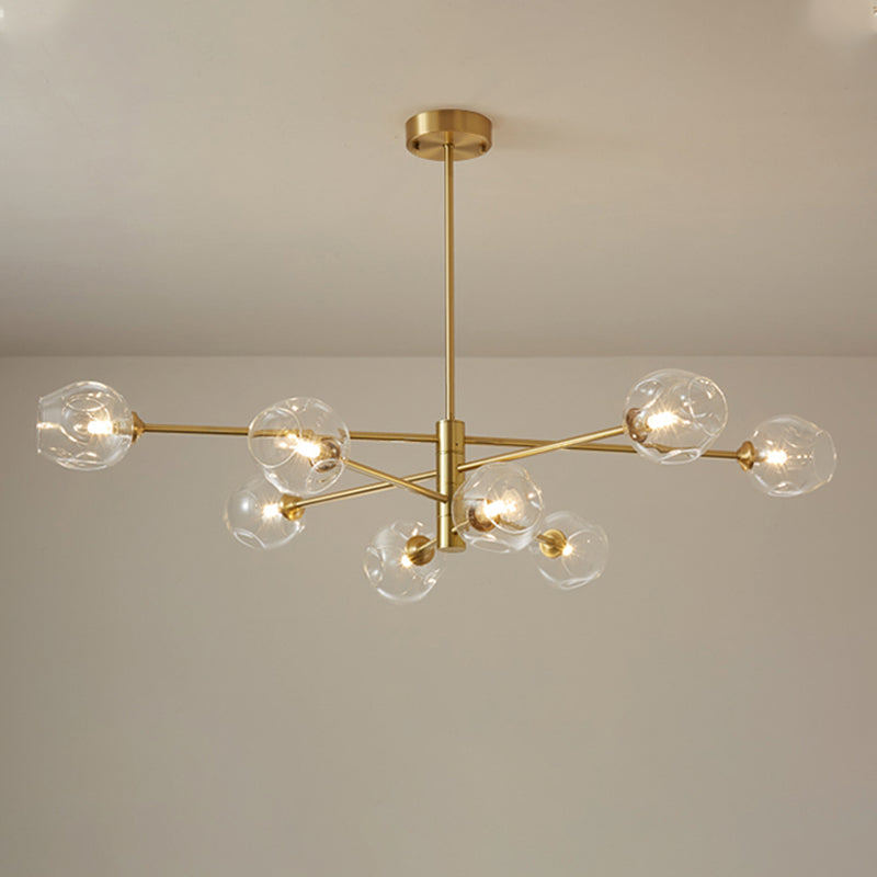 Contemporary Style Spherical Shape Chandelier Lights Glass 8 Light Chandelier Lighting