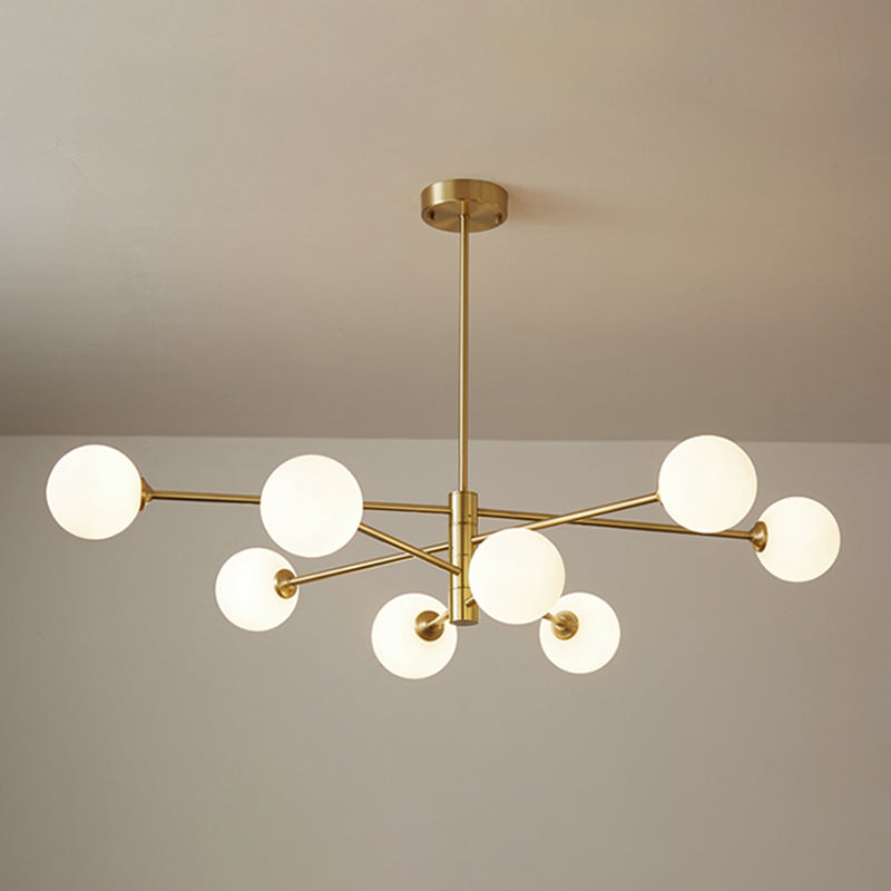 Contemporary Style Spherical Shape Chandelier Lights Glass 8 Light Chandelier Lighting