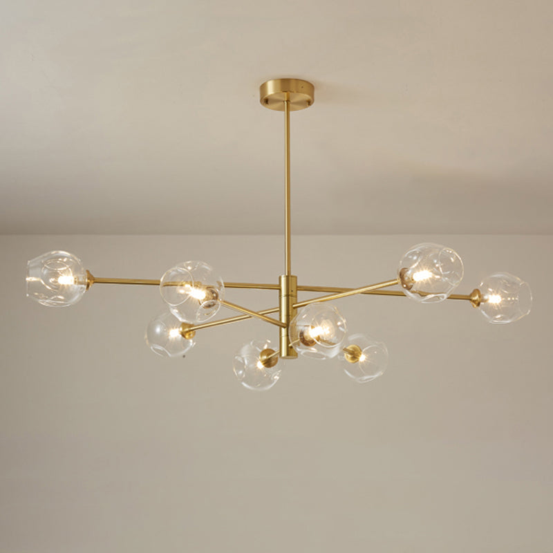 Contemporary Style Spherical Shape Chandelier Lights Glass 8 Light Chandelier Lighting