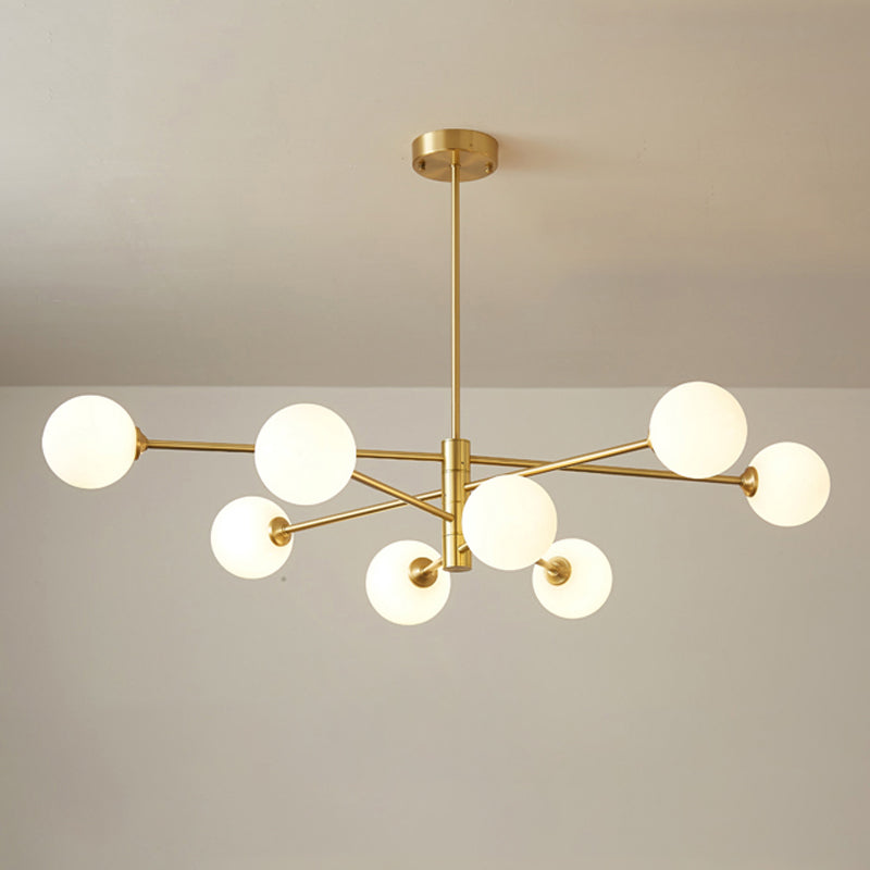 Contemporary Style Spherical Shape Chandelier Lights Glass 8 Light Chandelier Lighting