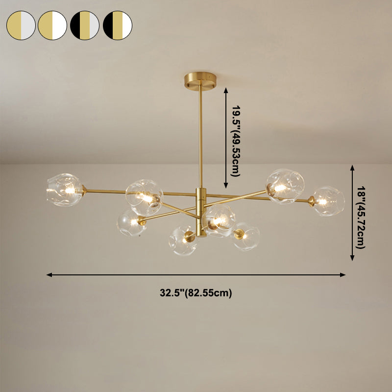 Contemporary Style Spherical Shape Chandelier Lights Glass 8 Light Chandelier Lighting