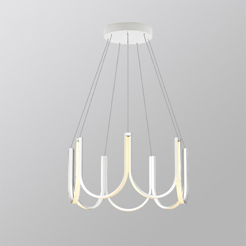 Modern Creative LED Hanging Light Acrylic Linear Chandelier for Dining Room