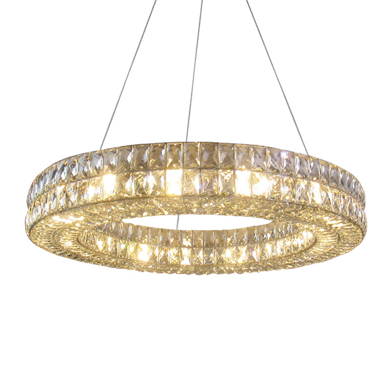 Modern Luxury Hanging Light Crystal Circular Chandelier for Living Room