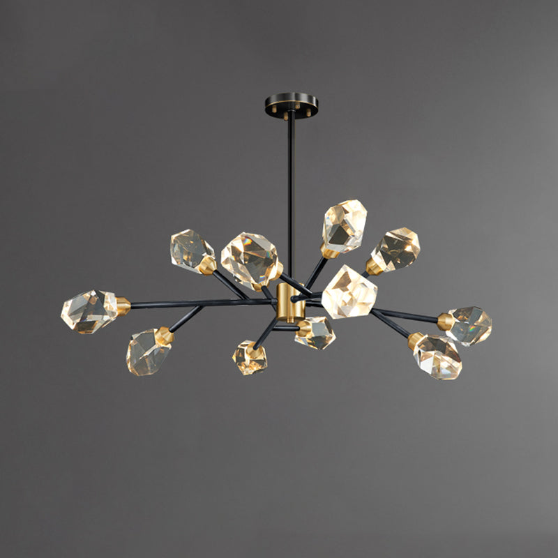 Contemporary Luxury Pendant Light Crystal Geometric Chandelier for Living Room